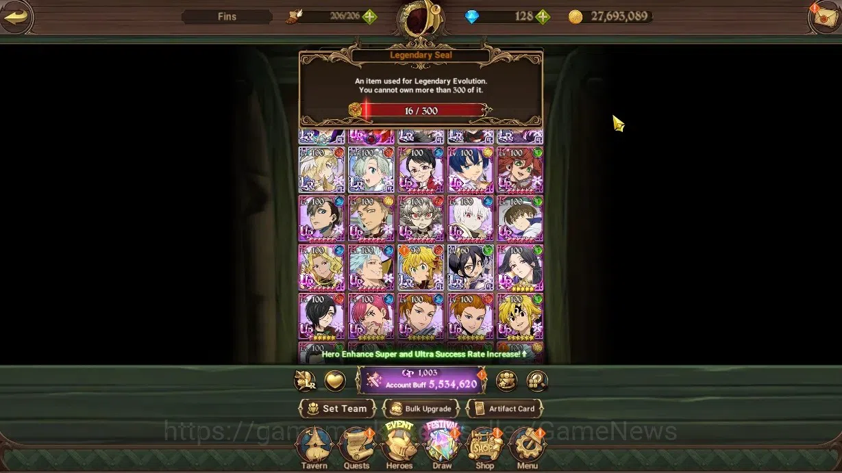 The Seven Deadly Sins: Grand Cross Accounts Endgame ASIA|5,5M CC|7 LR+9 UR+Manny Collab|N Meli6/6,Roxy4/6,Fest Merlin2/6,H 1