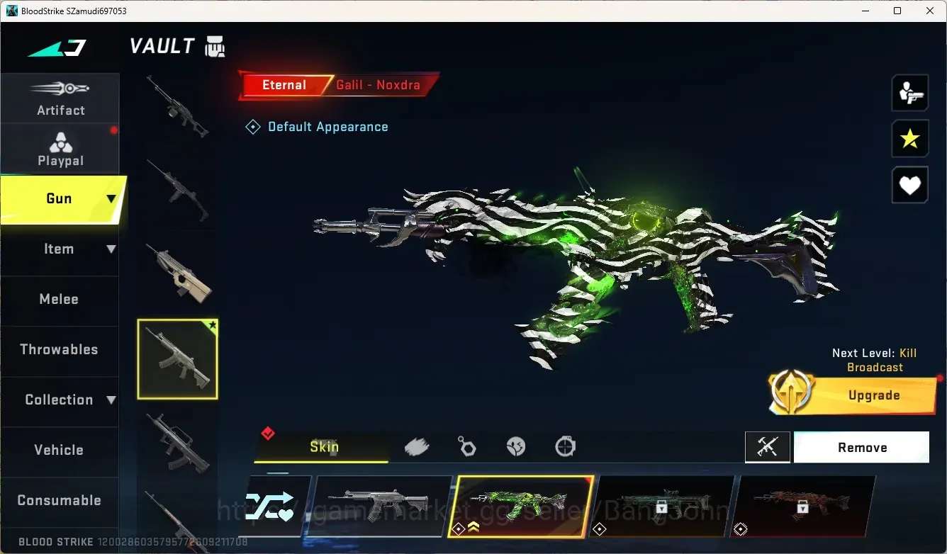 Blood Strike Accounts Others ASIA | Eternal Gun:Galil-Noxdra | Epic Name-Changing Card | Check SS BS3535B 1