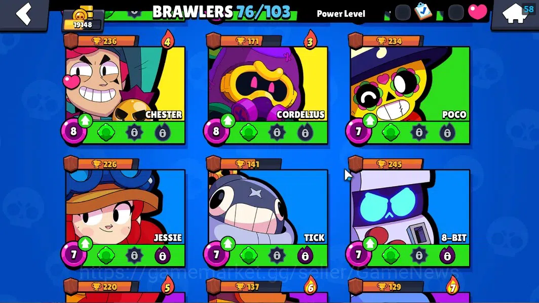 Brawl Stars Accounts 19148 Trophy|76Brawler 1Max Lvl[Edgar]|3 Hypch DJ& image 16