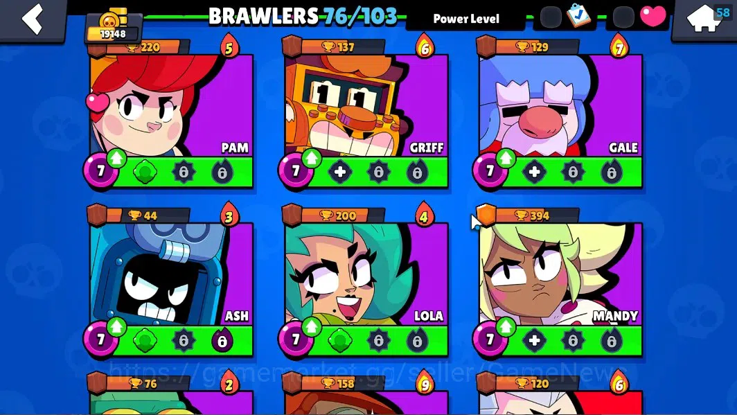 Brawl Stars Accounts 19148 Trophy|76Brawler 1Max Lvl[Edgar]|3 Hypch DJ& image 17