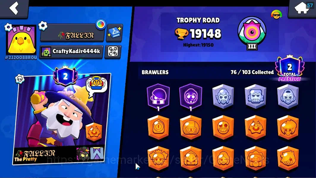 Brawl Stars Accounts 19148 Trophy|76Brawler 1Max Lvl[Edgar]|3 Hypch DJ& image 2