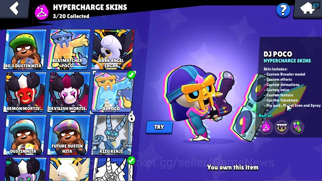 Brawl Stars Accounts 19148 Trophy|76Brawler 1Max Lvl[Edgar]|3 Hypch DJ& image 20