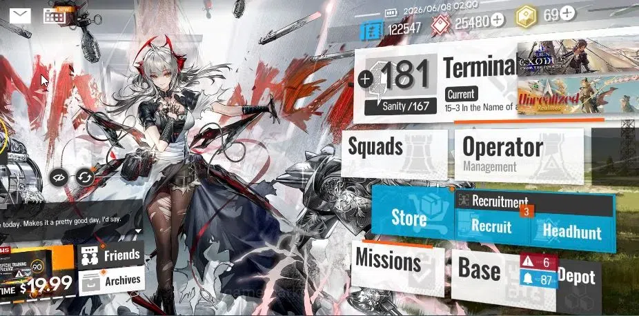 Arknights Accounts Lv 47|108 OP 7 Skin|25K Orundum 69 Originium|3 Lim image 1