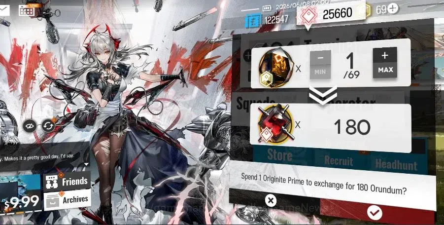 Arknights Accounts Lv 47|108 OP 7 Skin|25K Orundum 69 Originium|3 Lim image 2