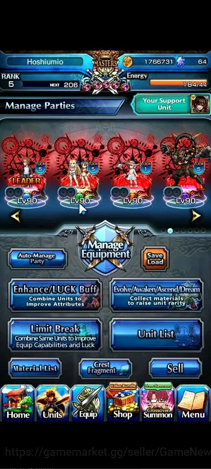 Grand Summoners Accounts Global|Rank 5|11 Ascend + 2 TW|Houka Inumuta+TW,S  image 2