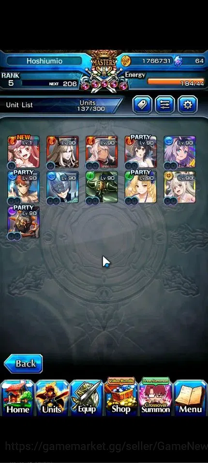 Grand Summoners Accounts Global|Rank 5|11 Ascend + 2 TW|Houka Inumuta+TW,S  image 3
