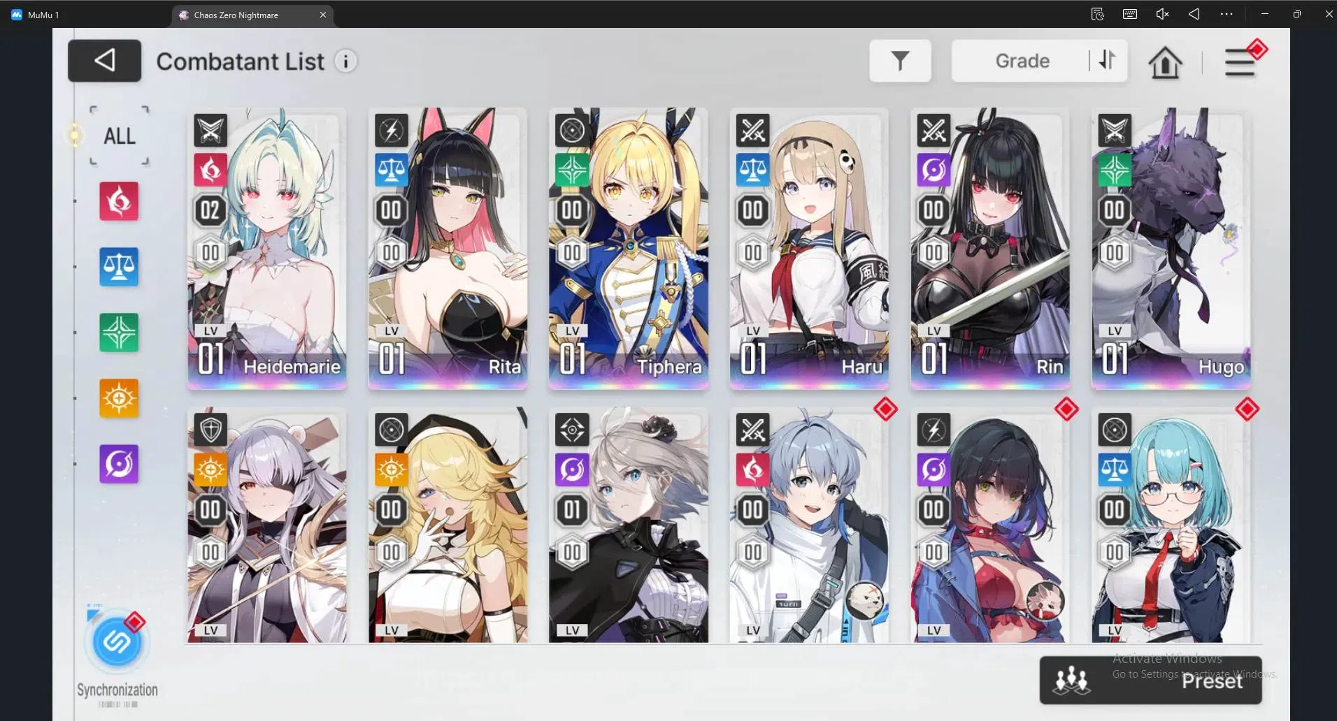 Chaos Zero Nightmare Accounts ASIA |LV54 |SSR 9 |Heidemarie ME2 |Reona ME1 | Sel image 11