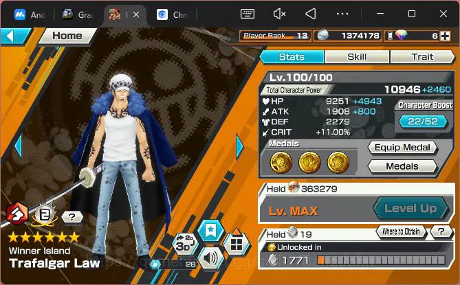 One Piece Bounty Rush Accounts GLOBAL| EX 1| PR 13|WI Trafalgar Law,FD Kuma&Bonne image 8