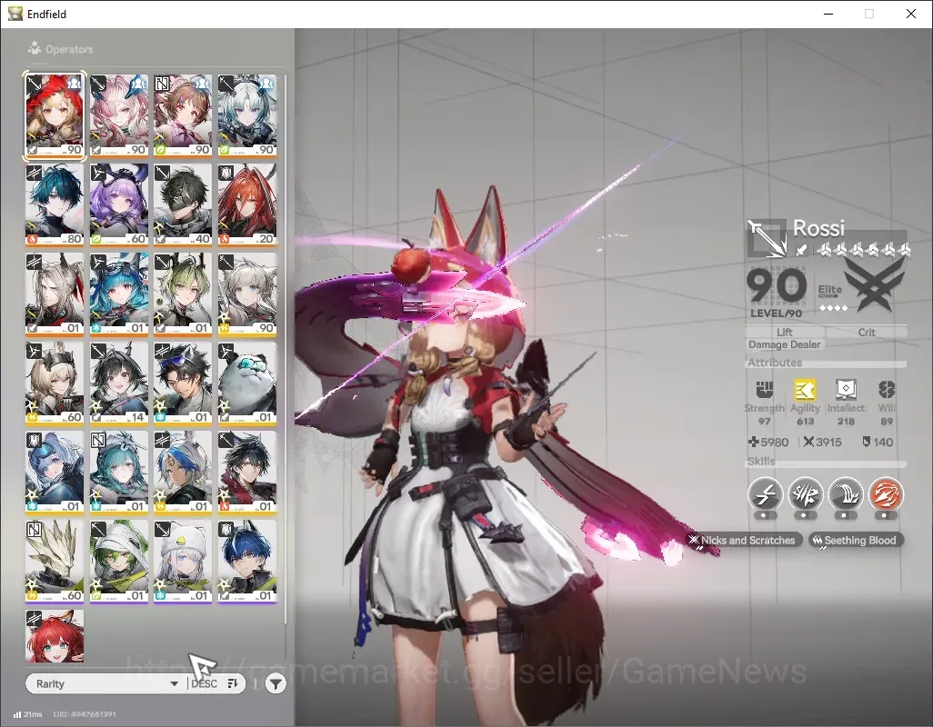 Arknights: Endfield Accounts ASIA|Lv 57|10 SSR 5 Limited + 13 (*6 Weapon)|(Typhoeus,Arcane,Camille)+Signature,Rossi,Mi 1