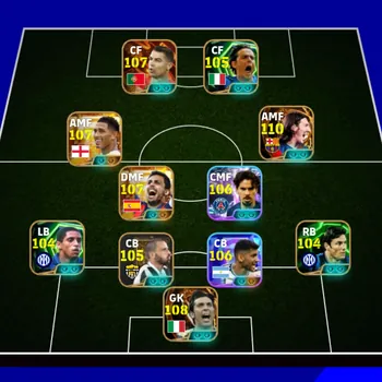 eFootball Accounts Legends & Iconic Players 3280+ Team I Ronaldo 107 I Inzaghi 105 I Messi 110 I Buffon 108 I Bellingham 107