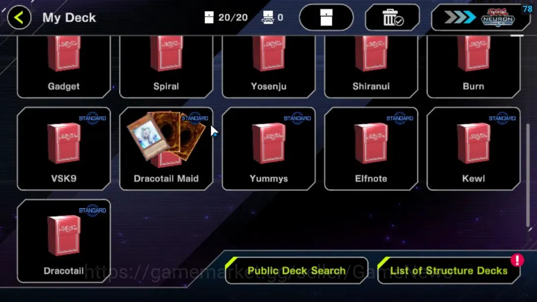 Yu-Gi-Oh! Master Duel Accounts Android|Lv 18 | 20 Deck |elfnote,Dracotail,Kewl,VS image 3