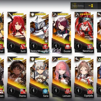 Arknights Accounts Starter AK GLOBAL STARTERMID 16*6 , 2 LIMITED WANG,SAKIKO , ASCALON,LEIZI