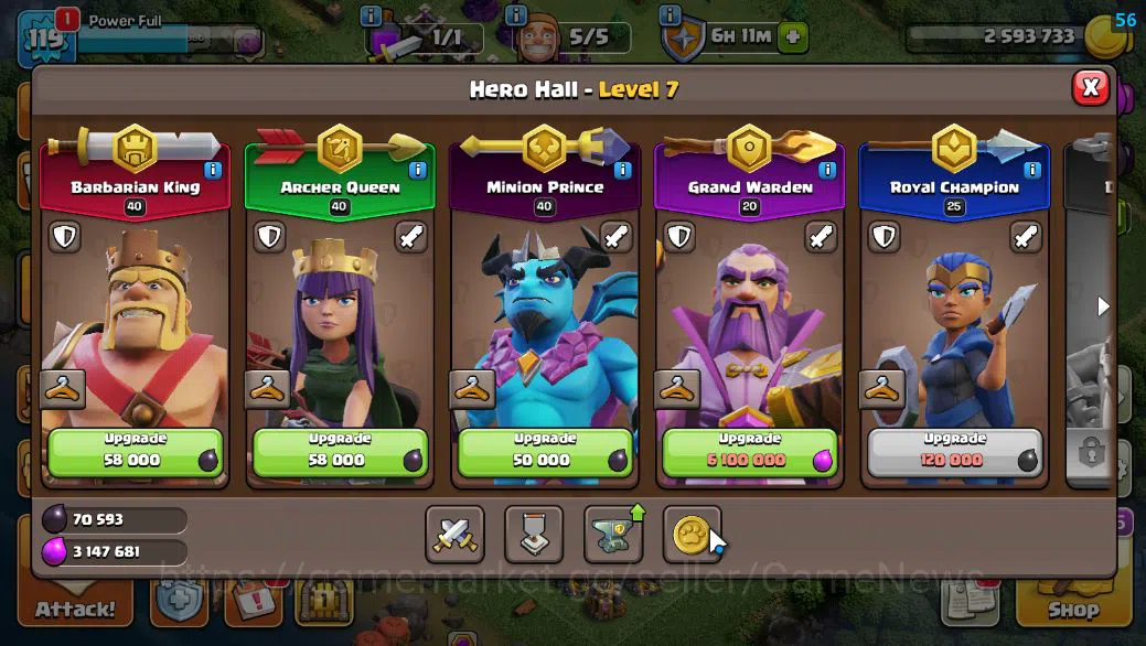 Clash of Clans Accounts Starter TH 13 -BH 7|LV 119|HH 7|BK 40,AQ 40,GW 20,MP 40,RC 25|448 Gems|CN OFF|Protect OFF|TAKE 5