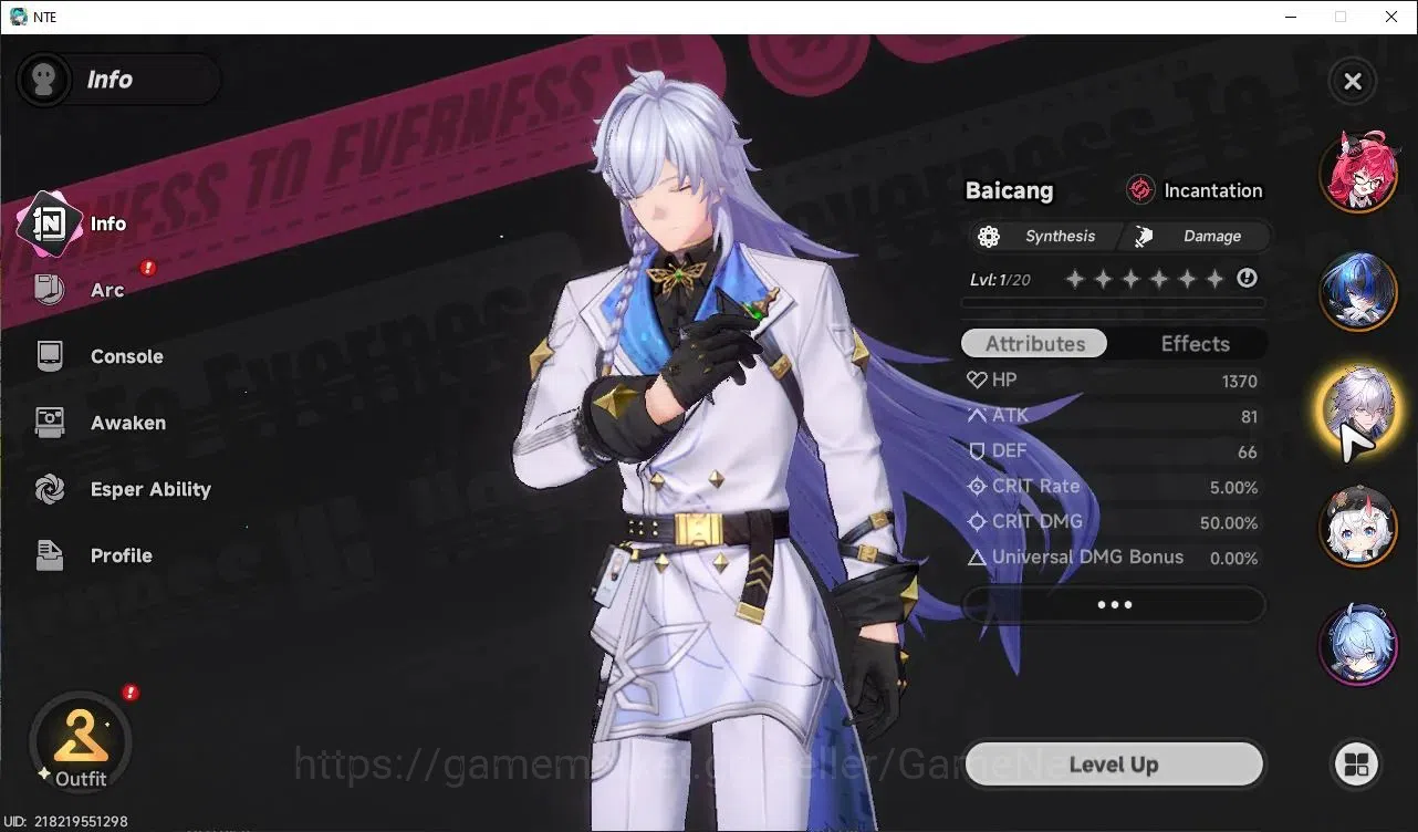 Neverness to Everness Accounts GLOBAL EU|HL 3| 4 SSR [Nanally,Sakiri,Baicang,Daff image 3