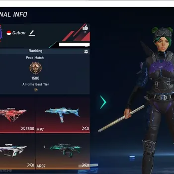 Blood Strike Accounts Collab Skin ASIA|2 Eternal: MP5,MP7|4 Collab : AOT/OPM/7DS|2 Ultra Melee:Lightblade,The Iron|1