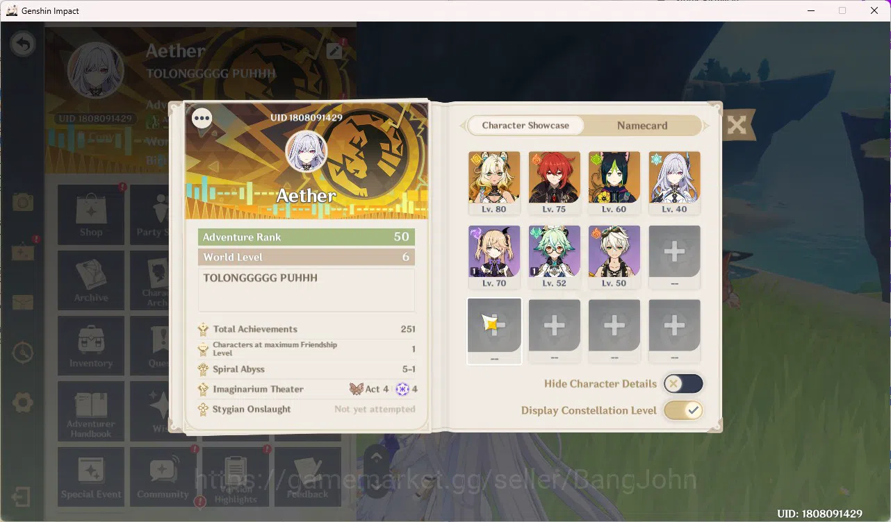 Genshin Impact Accounts ASIA|AR 50|2 Limit|Skirk,Xilonen|1 WP Limit|MC Aet image 14