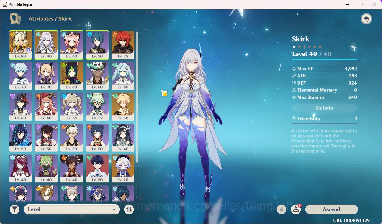 Genshin Impact Accounts ASIA|AR 50|2 Limit|Skirk,Xilonen|1 WP Limit|MC Aet image 2