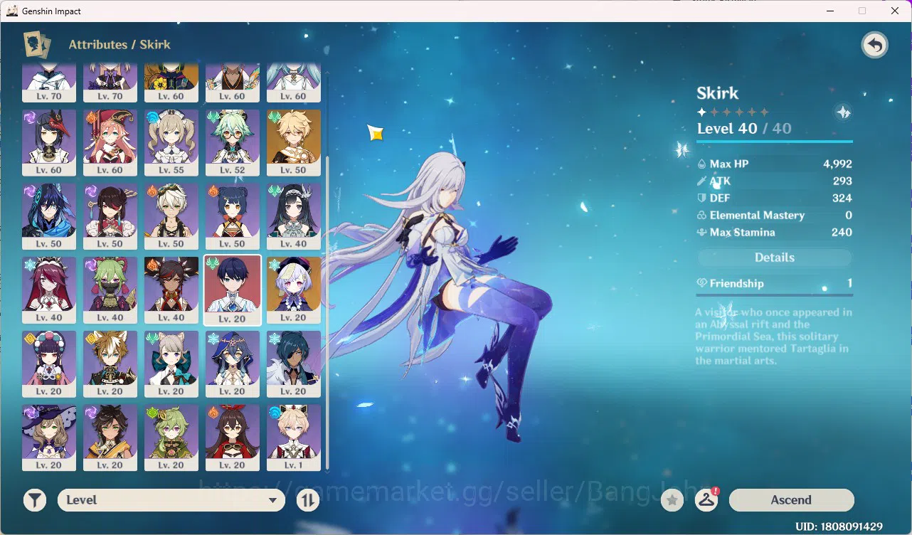 Genshin Impact Accounts ASIA|AR 50|2 Limit|Skirk,Xilonen|1 WP Limit|MC Aet image 3