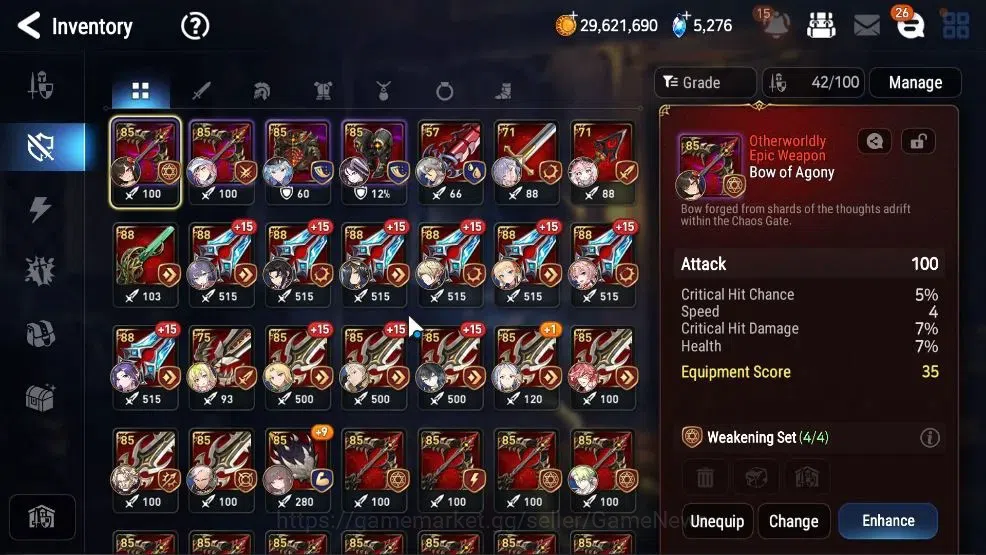 Epic Seven Accounts High-End GLOBAL UnVerif|New Era|12 ML(Salome,BW Iseria,Ab Vildred,Etc)+Aby Fumyr,Ivana|SPD 291 Rinak|5K 18