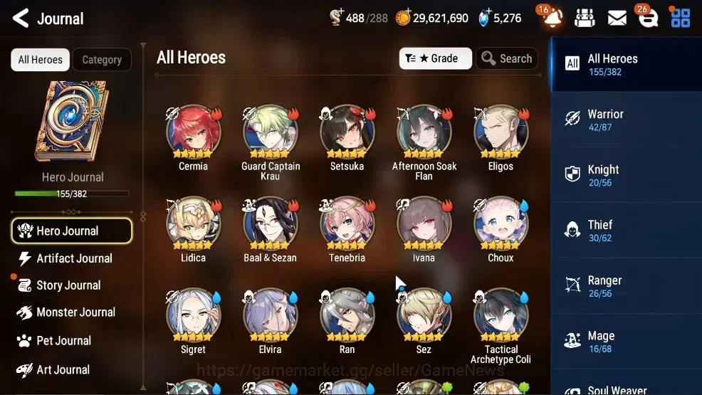 Epic Seven Accounts High-End GLOBAL UnVerif|New Era|12 ML(Salome,BW Iseria,Ab Vildred,Etc)+Aby Fumyr,Ivana|SPD 291 Rinak|5K 7
