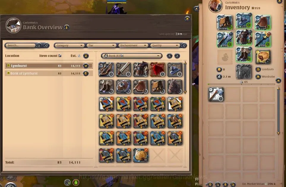 Albion Online Accounts ASIA | 2,08M Total Fame - 2,1M Silver | T8 Lumberj image 2