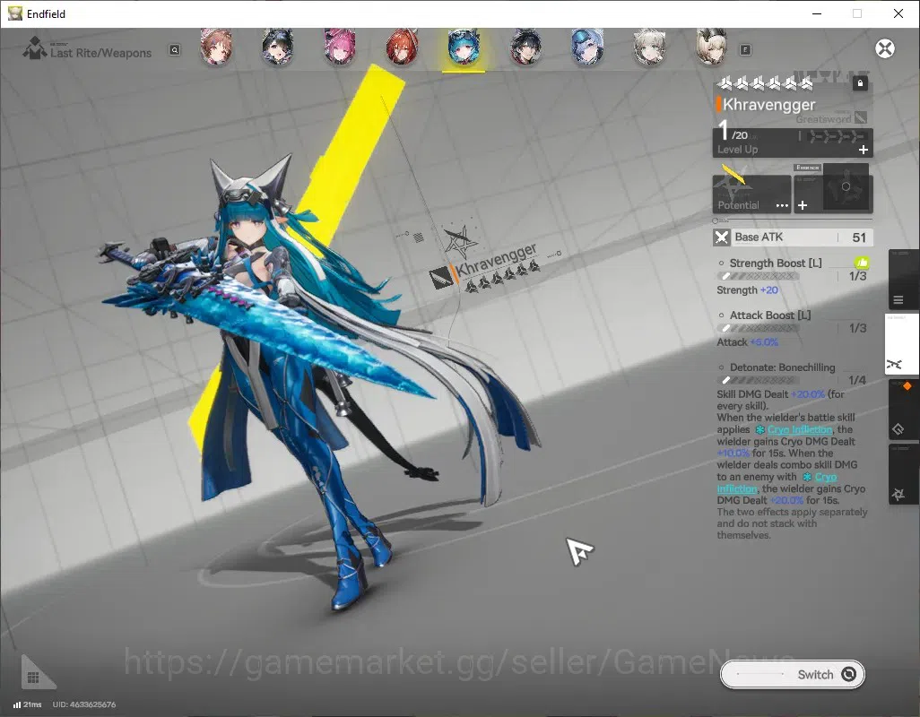 Arknights: Endfield Accounts ASIA|Lv 54|Ars 6k|7 SSR (2 Limit) + 9 (*6 Wep)|Yvo image 8