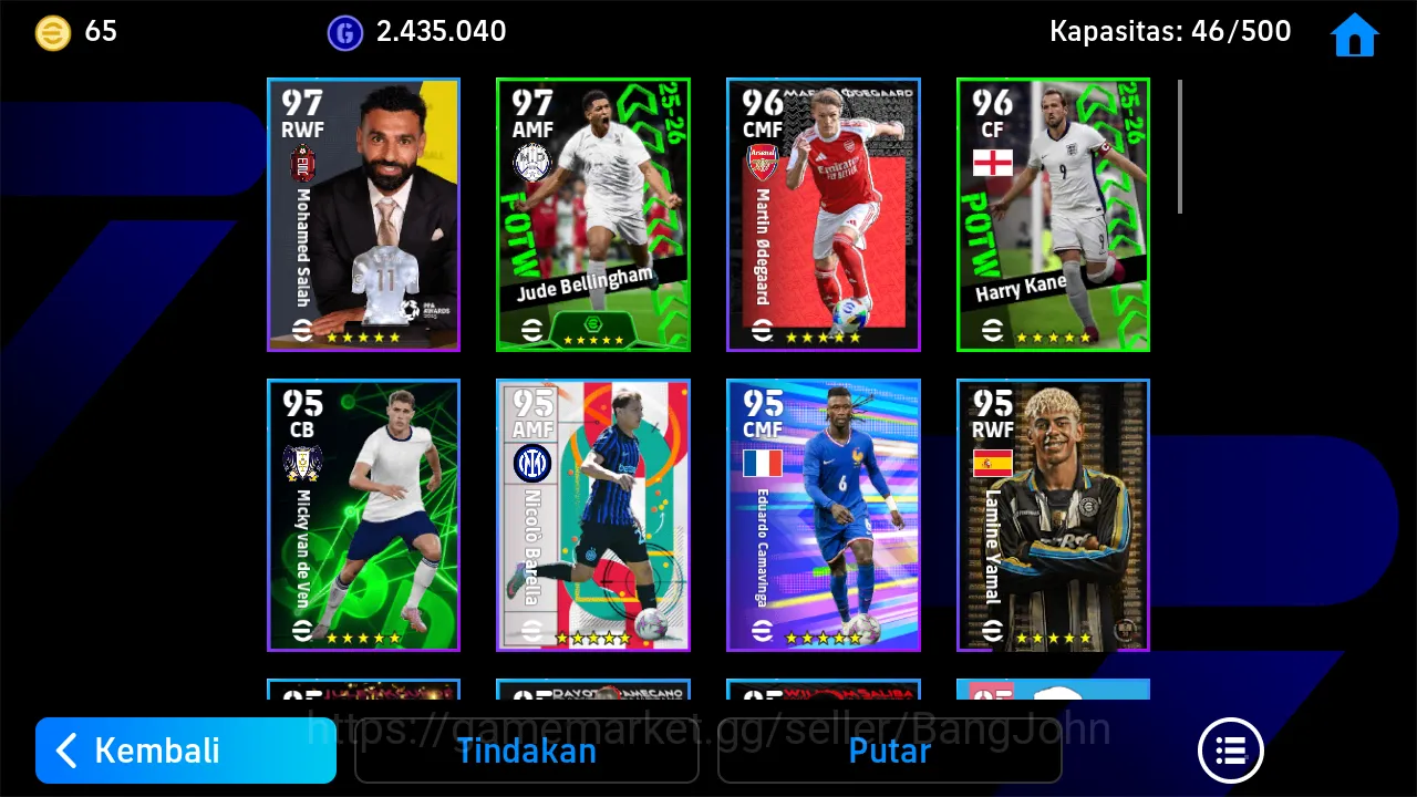eFootball Accounts Others Power 3155 | jao cancelo showtime | dean huijsen showtime | shinji kagawa | zanetti | xabi alonso 7