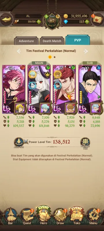 The Seven Deadly Sins: Grand Cross Accounts Midgame Asia |2,4M CC| 1LR + 2UR + 115 Gems (Elizabeth, Gowther, Lancelot) |Code 5