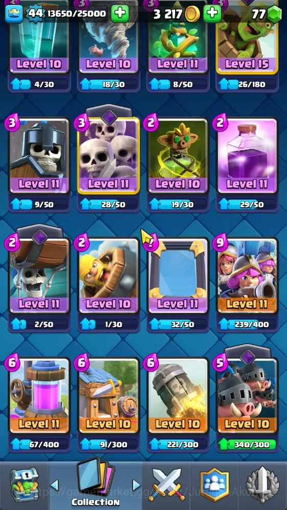 Clash Royale Accounts Midgame Lvl 44|Trophy 8059|Limited Skin|KTL 14|Card 118| 11 EVO, 5 Champ, 21 Legend, 33 Epic, 30 Rare 10