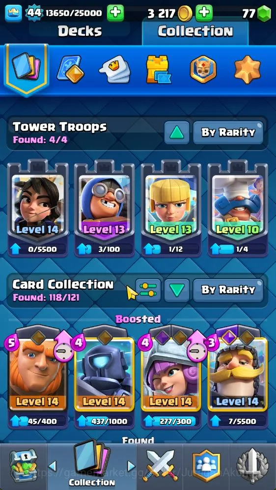 Clash Royale Accounts Midgame Lvl 44|Trophy 8059|Limited Skin|KTL 14|Card 118| 11 EVO, 5 Champ, 21 Legend, 33 Epic, 30 Rare 6