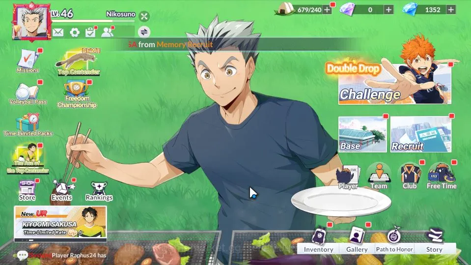HAIKYU!! FLY HIGH Accounts SEA|Lvl 46|1,3K DM|4 UR [Bokuto+Memo,Hirugami+Memo,Osamu,Kuroo]+8 SSR 4