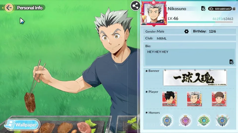 HAIKYU!! FLY HIGH Accounts SEA|Lvl 46|1,3K DM|4 UR [Bokuto+Memo,Hirugami+Memo,Osamu,Kuroo]+8 SSR 5