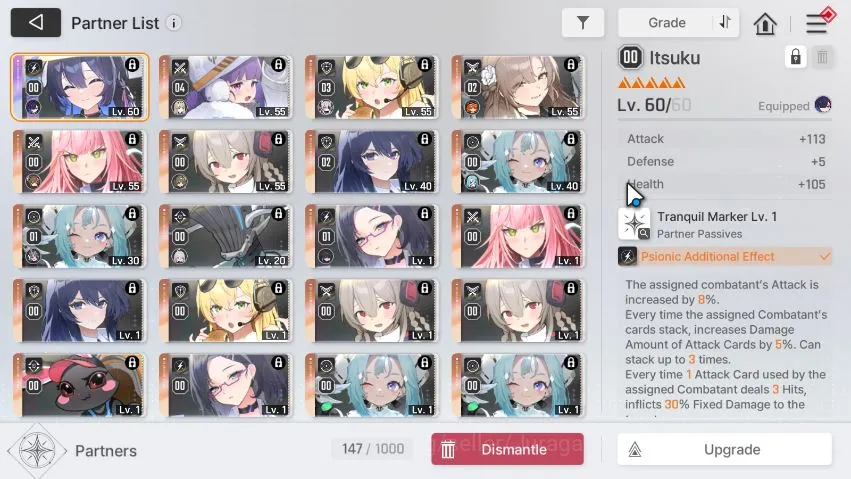 Chaos Zero Nightmare Accounts ASIA Lv51| 11 SSR (ChizuruM1+Sign,HaruM2,YukiM1,KhalipeM3,RenoaM2,etc) | 11 SR+22 SR Partner 4