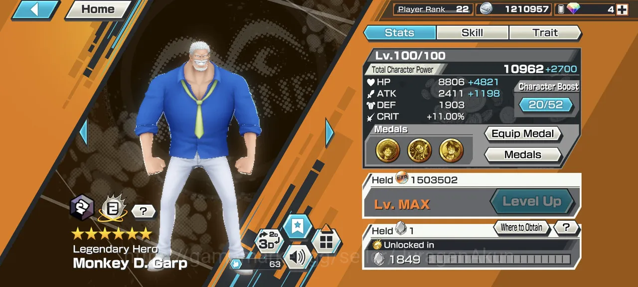 Meta 3Extream (Ex garp, Ex shirohige, Ex S snake ,Etc)| Log Bandai|(OPBR729) One Piece Bounty Rush Mid-Tier Meta 3Extream (Ex garp, Ex shirohige, Ex S snake , image 1