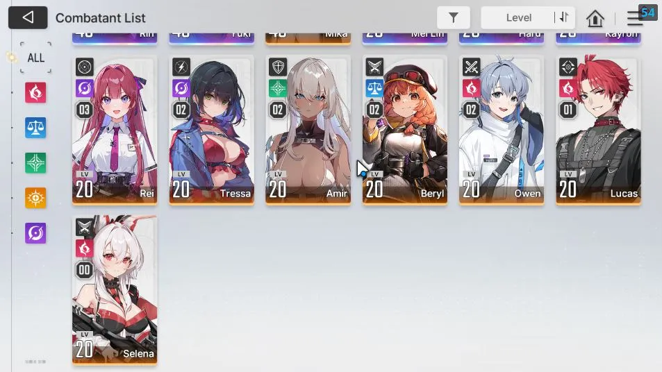 Chaos Zero Nightmare Accounts GLOBAL LV30| 5SSR(RinM1 Yuki MeilinM1 HaruM1 Kayron)+ 8SR(BerylM2,MikaM4,ReiM3,Etc) 24SR 4