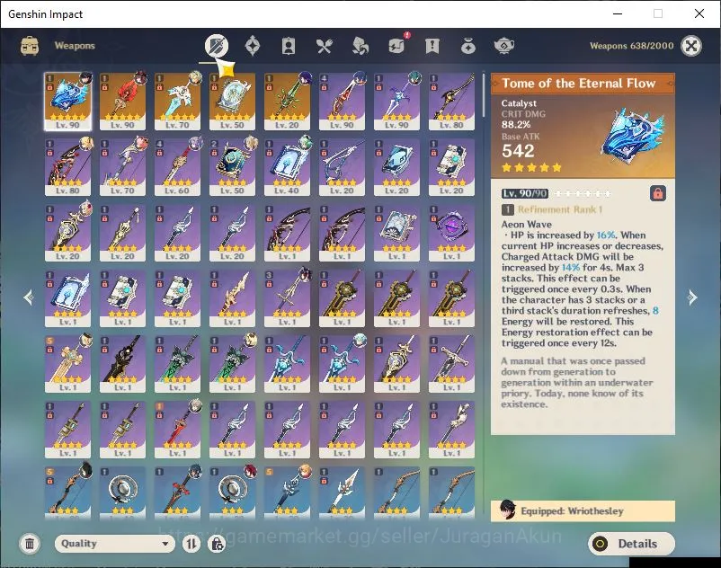 Genshin Impact Accounts Mid Game ASIA|AR 56|3 Limited+5 [5*Weapon]|Hu Tao+Sign, Raiden Shogun, Wriothesley|Keqing Bennett 2