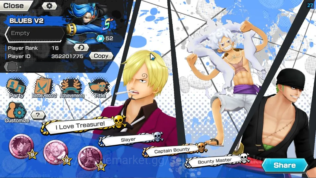 One Piece Bounty Rush Accounts Global| 5 META EX|4Emperor D Luffy,Pirates D Roger image 3