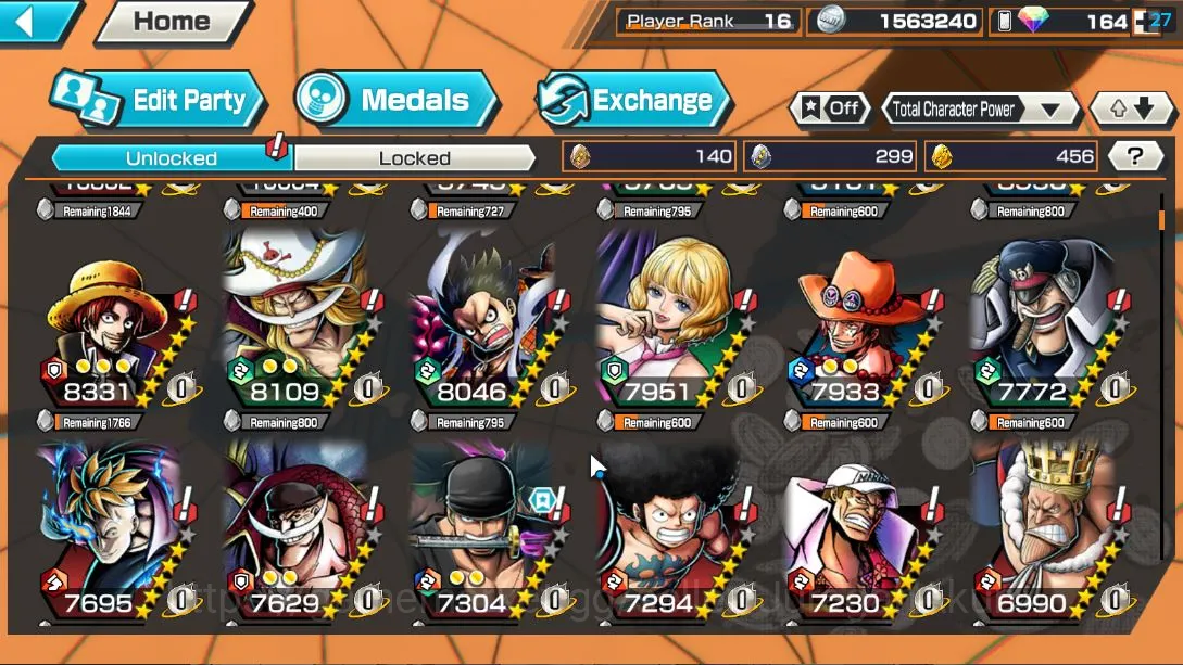 One Piece Bounty Rush Accounts Global| 5 META EX|4Emperor D Luffy,Pirates D Roger image 4