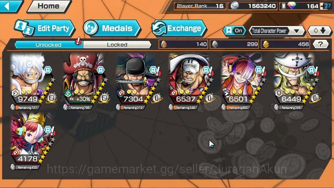 One Piece Bounty Rush Accounts Global| 5 META EX|4Emperor D Luffy,Pirates D Roger image 5