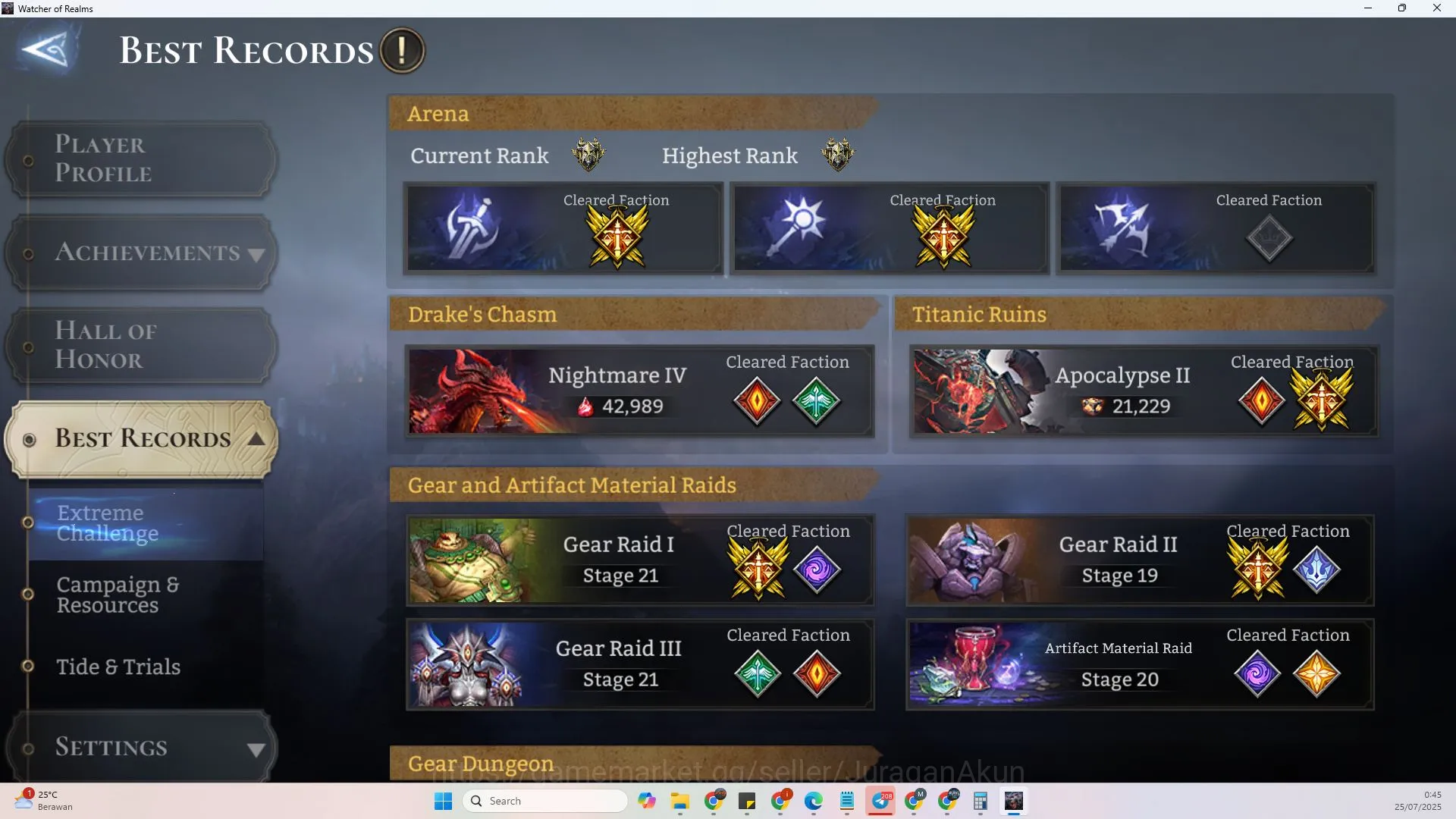 Watcher of Realms Accounts End-Game 60x|Pwr6.4M|10Lord(PraetusA3,Ingrid,Aracha etc)71Legend|Unamable Ajax|58K 2