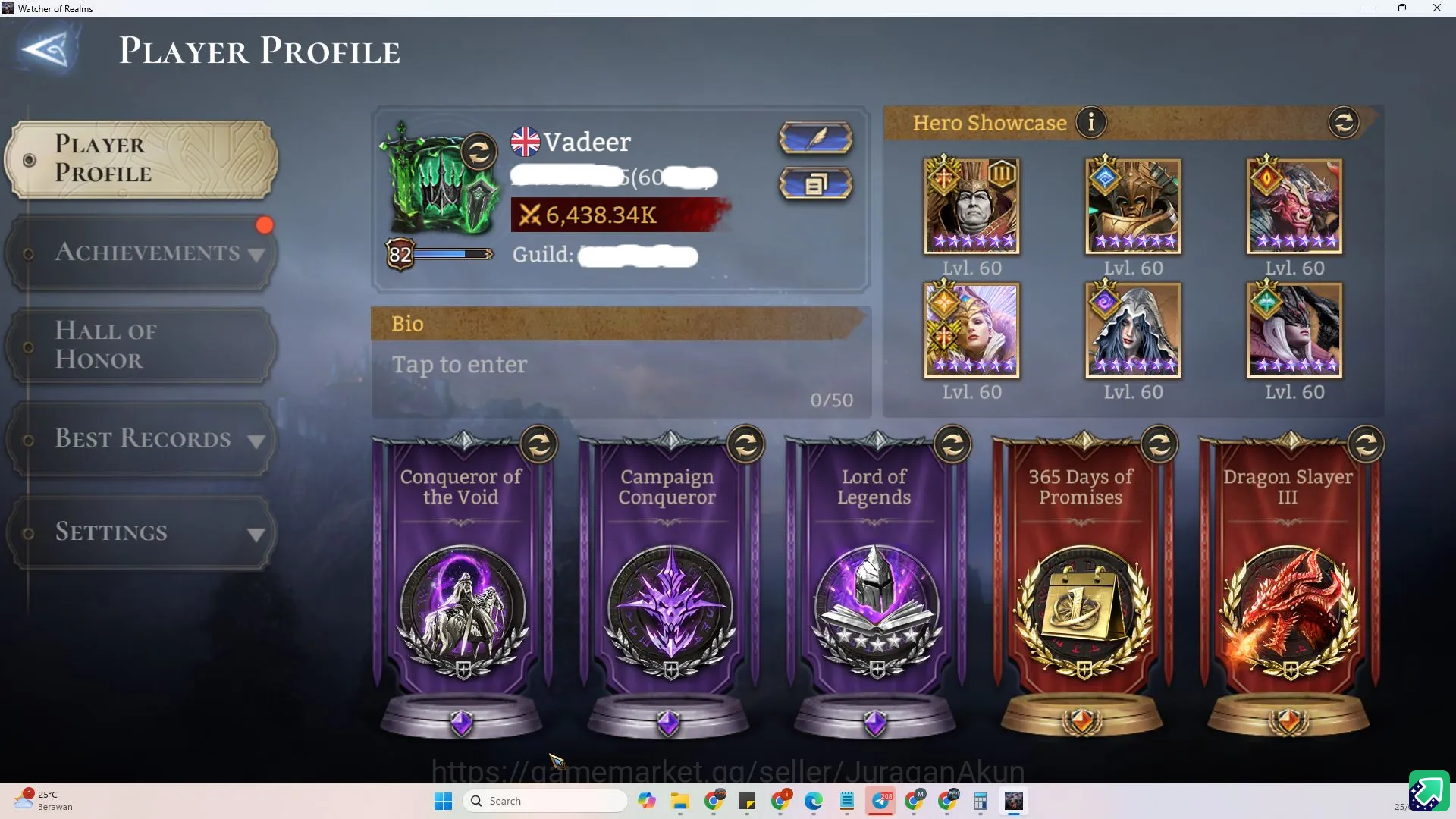 Watcher of Realms Accounts End-Game 60x|Pwr6.4M|10Lord(PraetusA3,Ingrid,Aracha etc)71Legend|Unamable Ajax|58K 6
