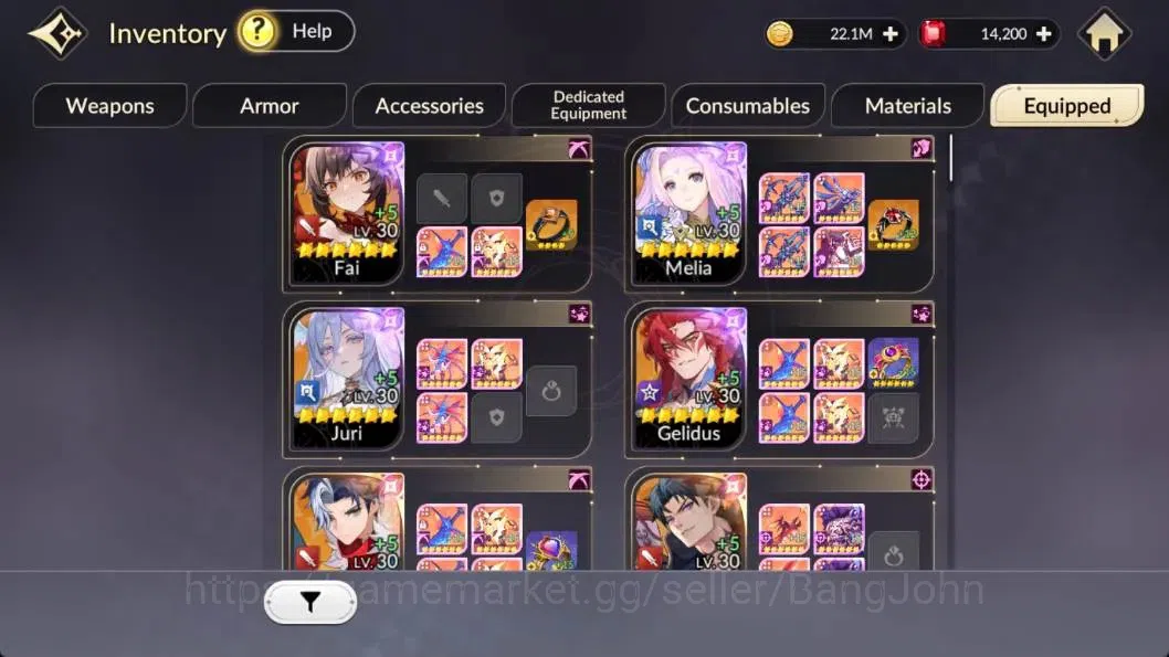 Seven Knights Re:Birth Accounts Global|FullEX7(Juri,Fai,Gelidus,Melia,Rosie)35TC6( image 8