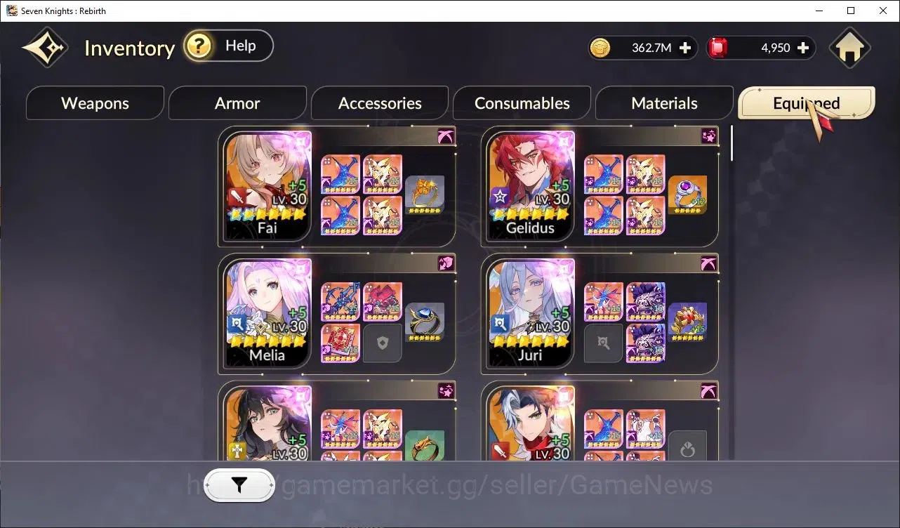 Seven Knights Re:Birth Accounts GLOBAL SEA|Full ex-7k[FaiTC2,GelidusTC1,Melia,Juri image 13