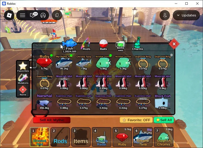 Roblox Accounts Lv 384 Fish It 1 Rod Secret (Element) 1 Mythic (Gh image 8