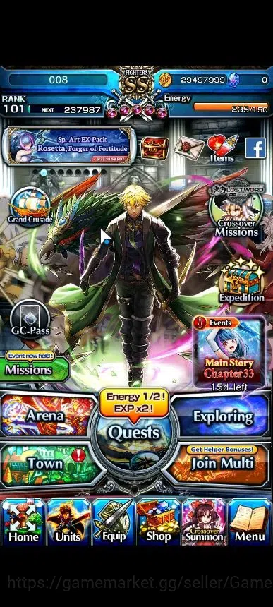 Grand Summoners Accounts Global|Rank 101|21 Ascend+7 TW|(Saitama,Hajime,Chl image 1