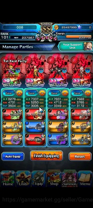 Grand Summoners Accounts Global|Rank 101|21 Ascend+7 TW|(Saitama,Hajime,Chl image 3