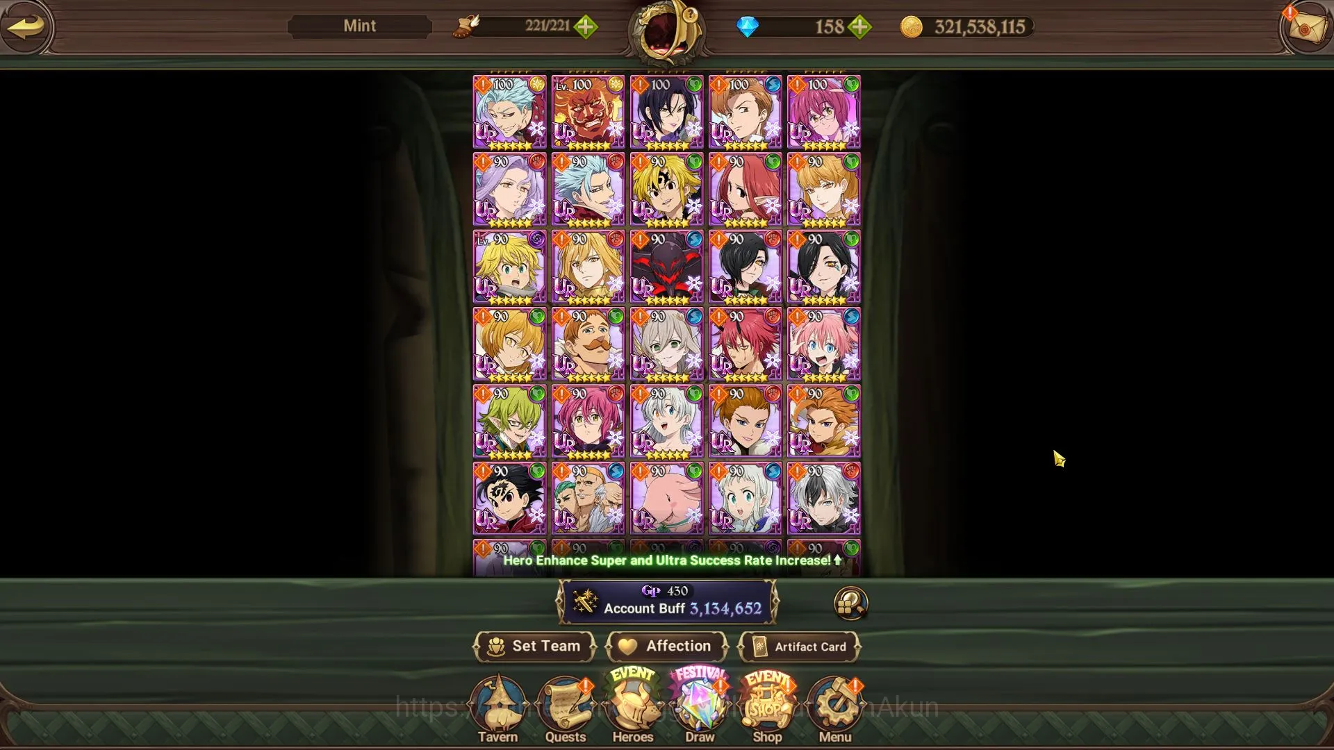 The Seven Deadly Sins: Grand Cross Accounts Midgame Asia|3,1M CC|3LR + 6UR + Full Collab 4