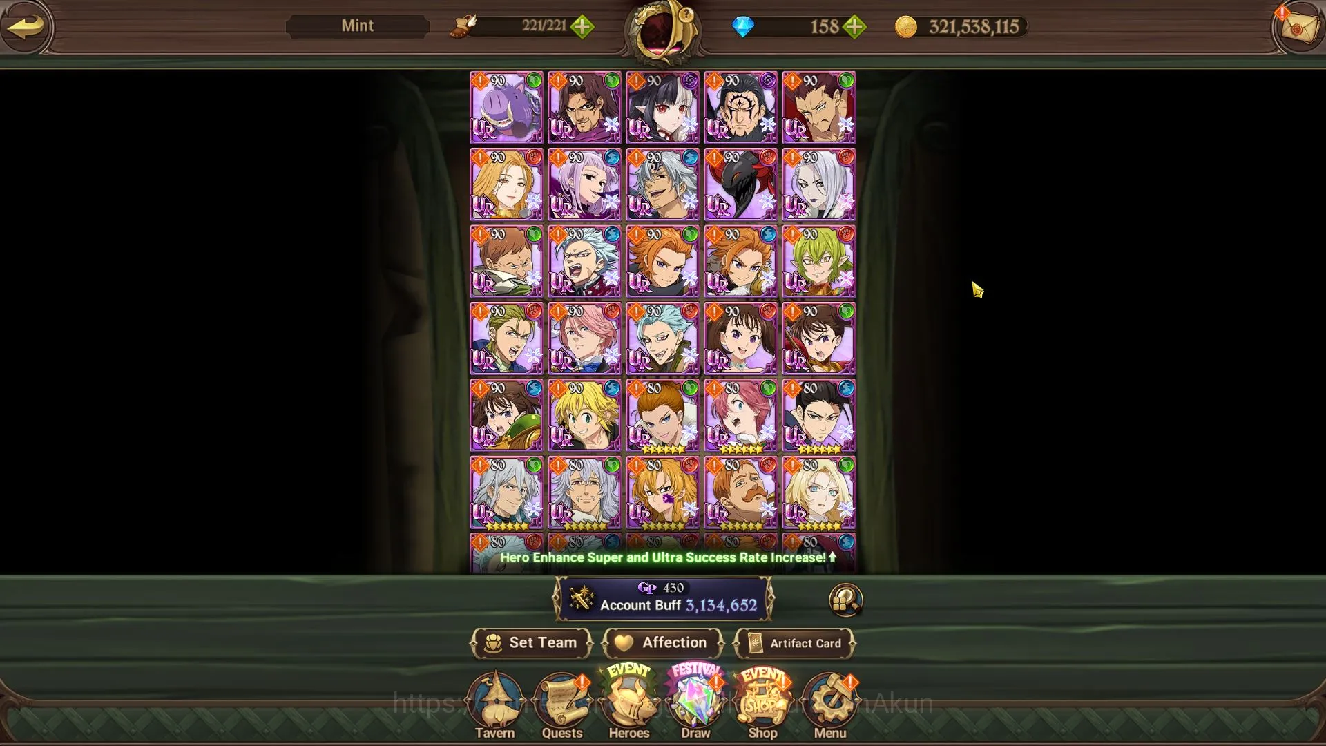 The Seven Deadly Sins: Grand Cross Accounts Midgame Asia|3,1M CC|3LR + 6UR + Full Collab 5