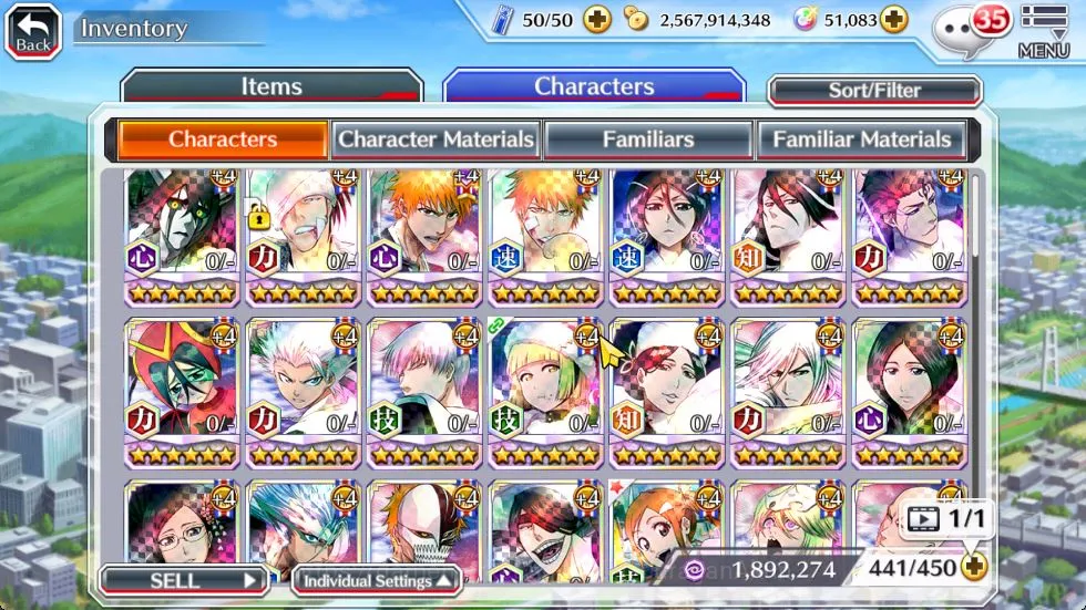 Bleach: Brave Souls Accounts Mid-Tier GBL|51K Orbs+Senkaimon Quest|Rukia 10th 3