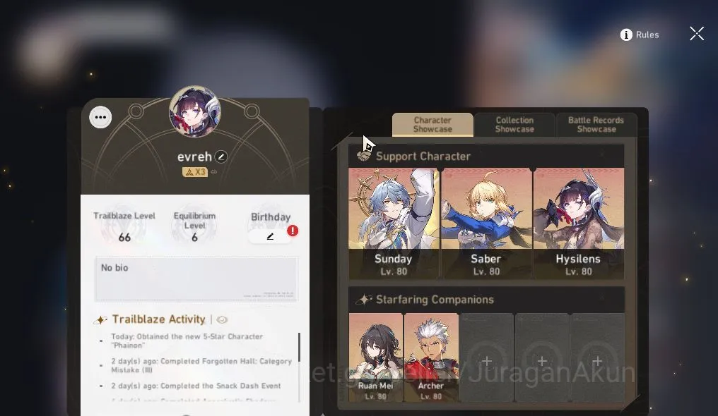 Honkai Star Rail Accounts Asia|TL 66|9 Limited|Saber+Sign,Archer+Sign,Phaino image 4